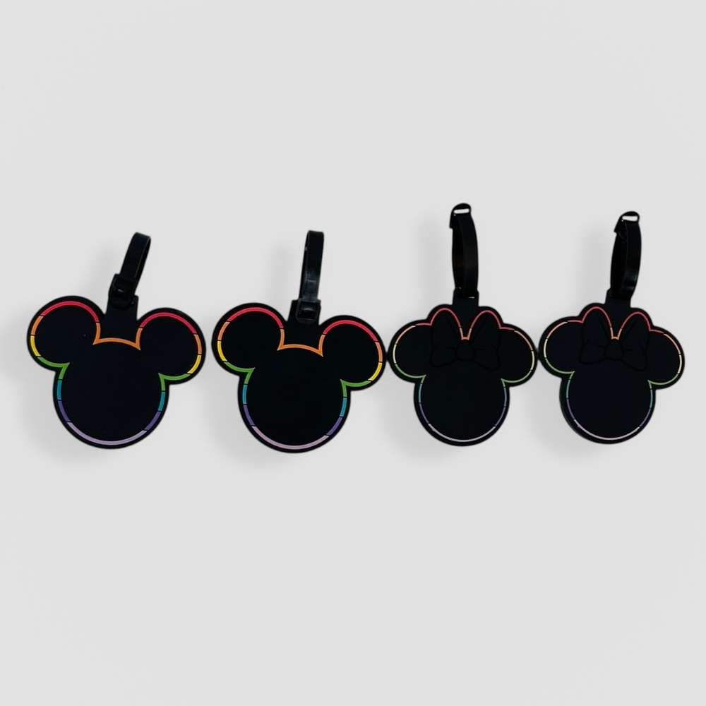 NWOT Disney Pride Collection Mickey Mouse Minnie Mouse Luggage Tags Black Travel